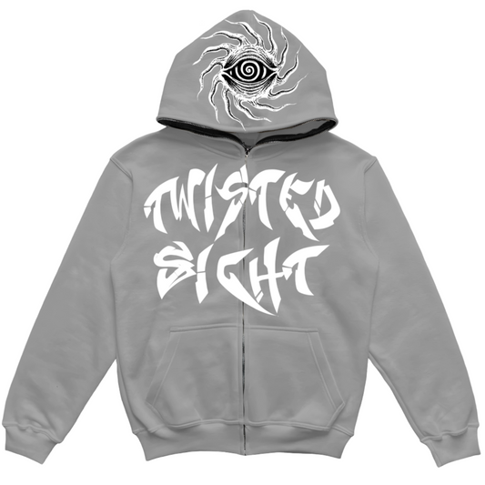 Cool Grey “Twistedsight Zip hoodie”