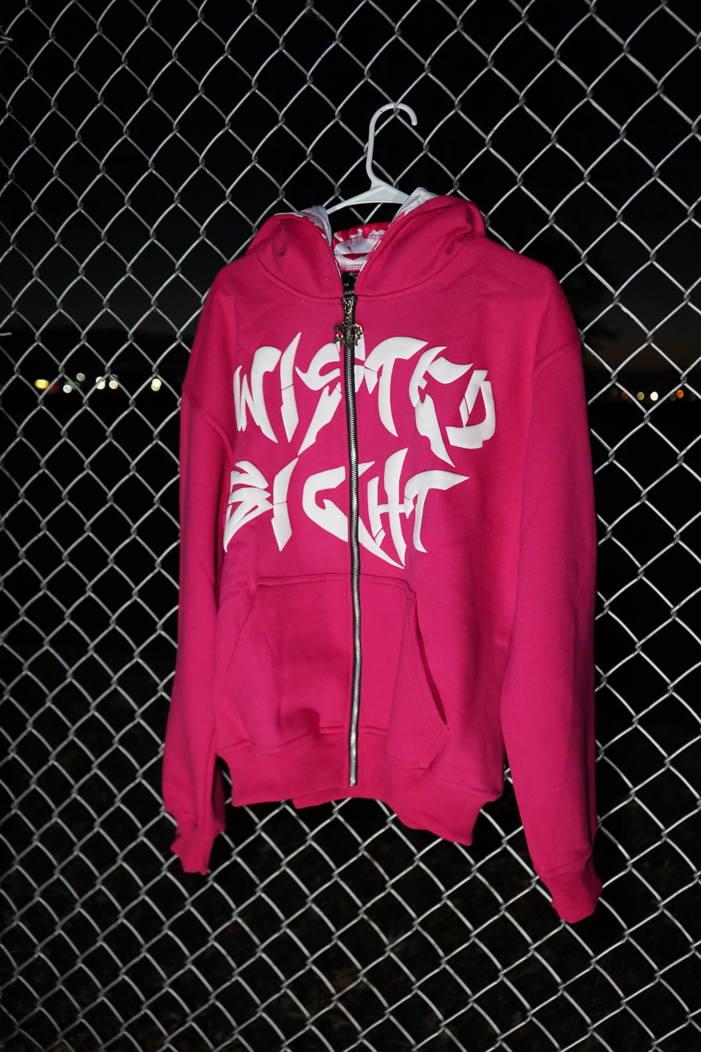 Starburst Pink "Twisted Sight Zip Hoodie"