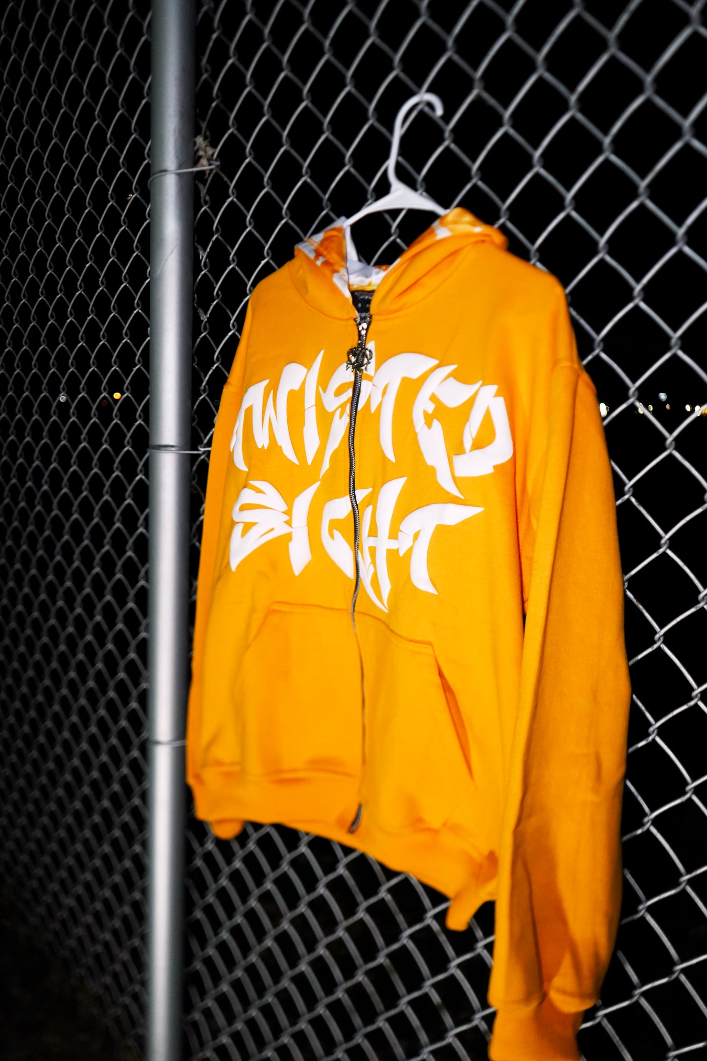 Mustard Yellow "Twisted Sight Full Zip Hoodie"