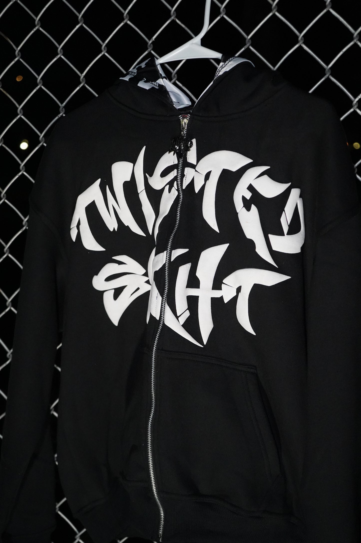 Jet Black "Twisted Sight Zip Hoodie"