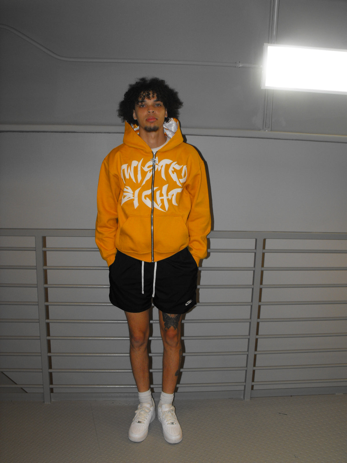 Mustard Yellow "Twisted Sight Full Zip Hoodie"