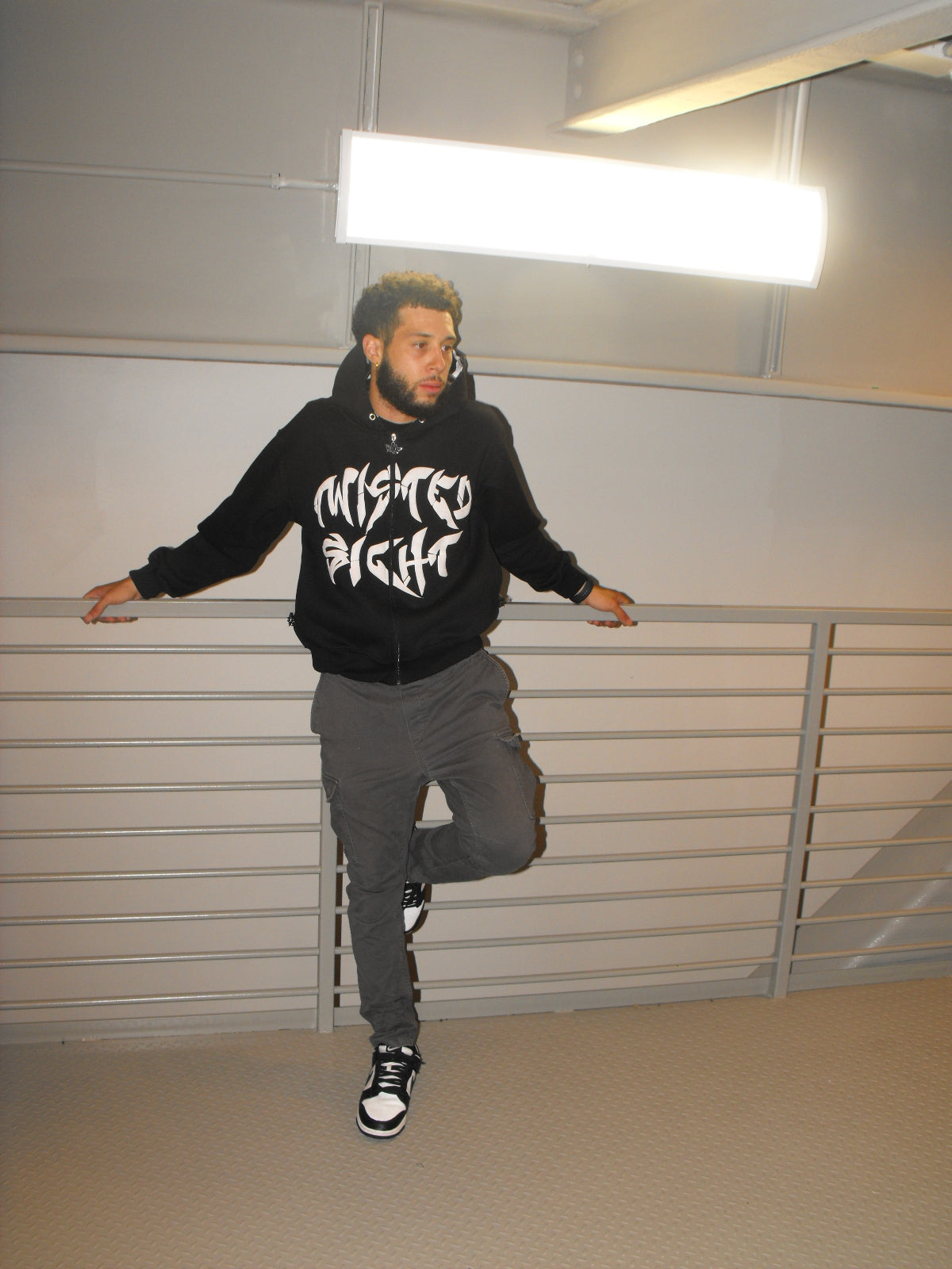 Jet Black "Twisted Sight Zip Hoodie"