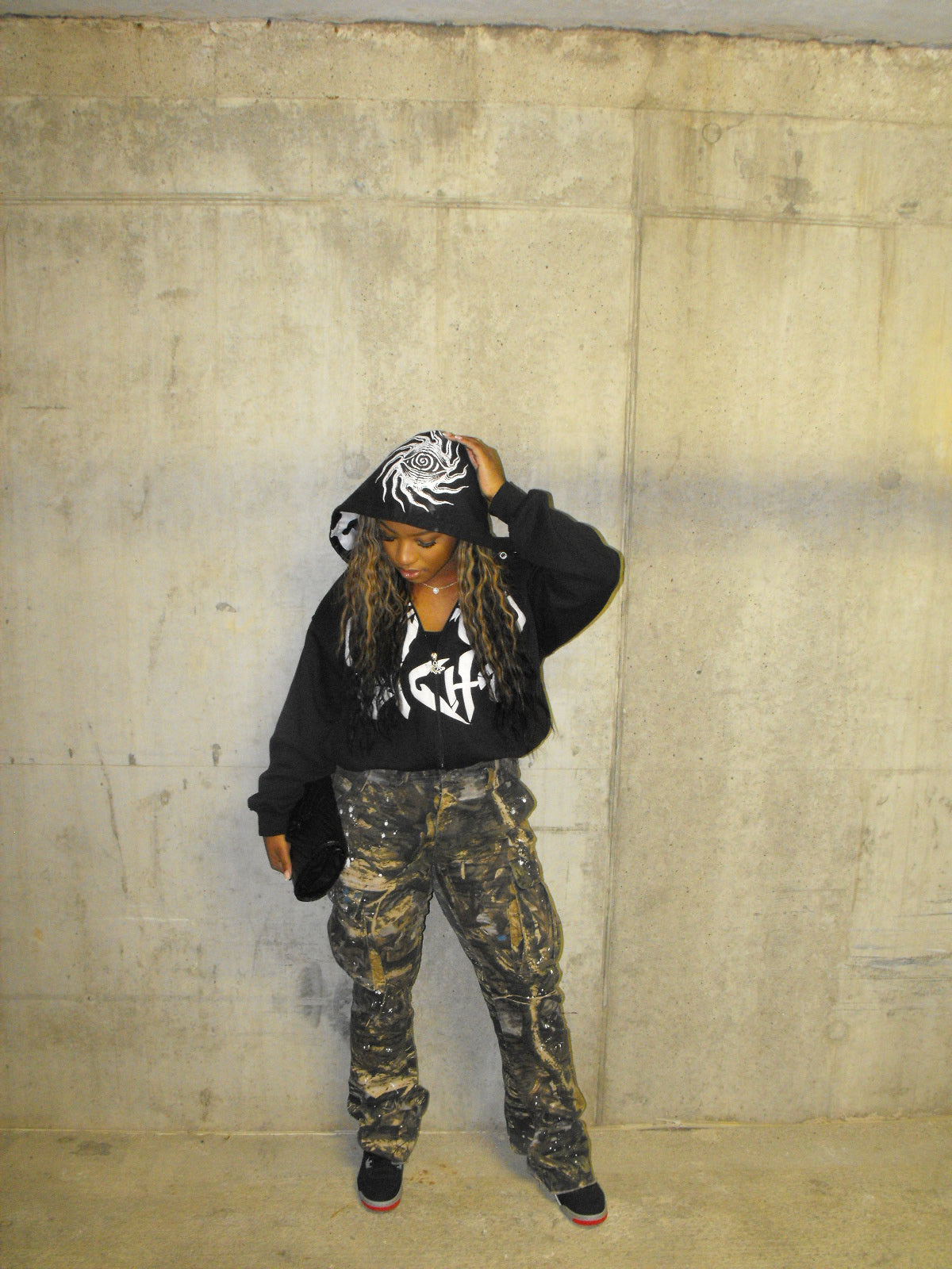 Jet Black "Twisted Sight Zip Hoodie"