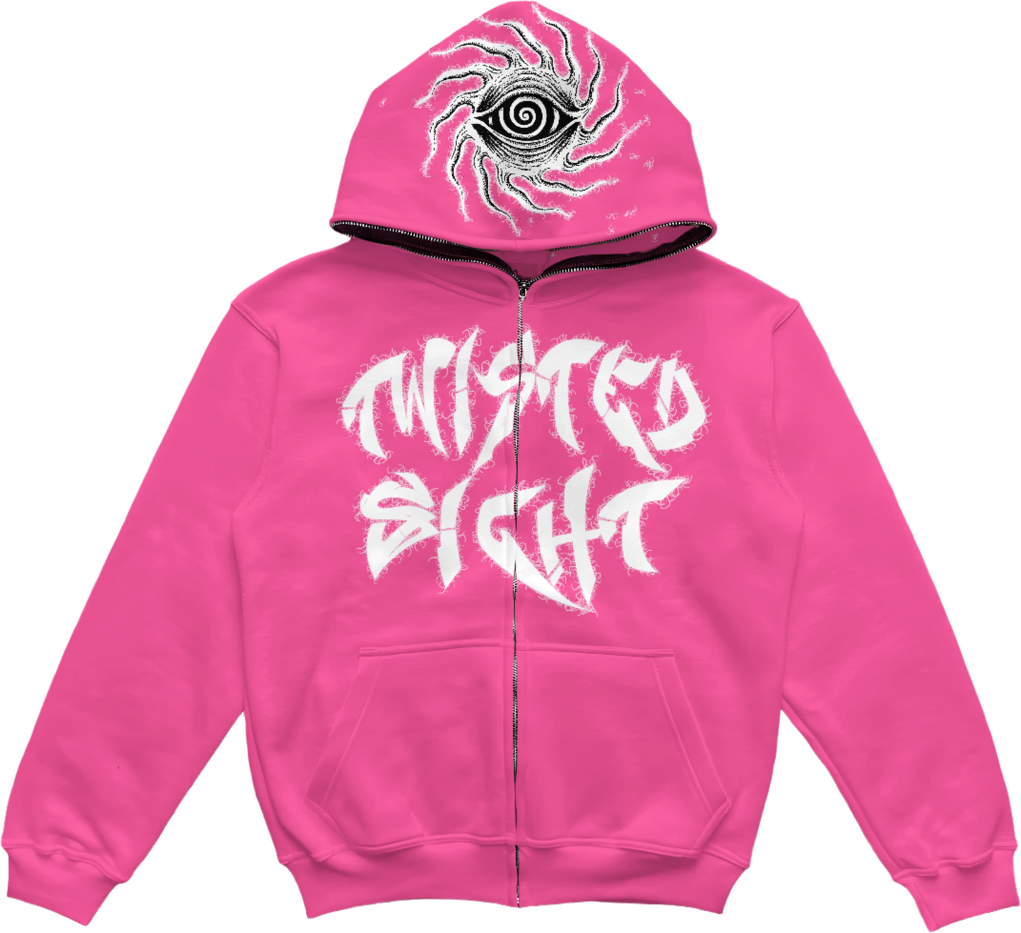 Starburst Pink "Twisted Sight Zip Hoodie"