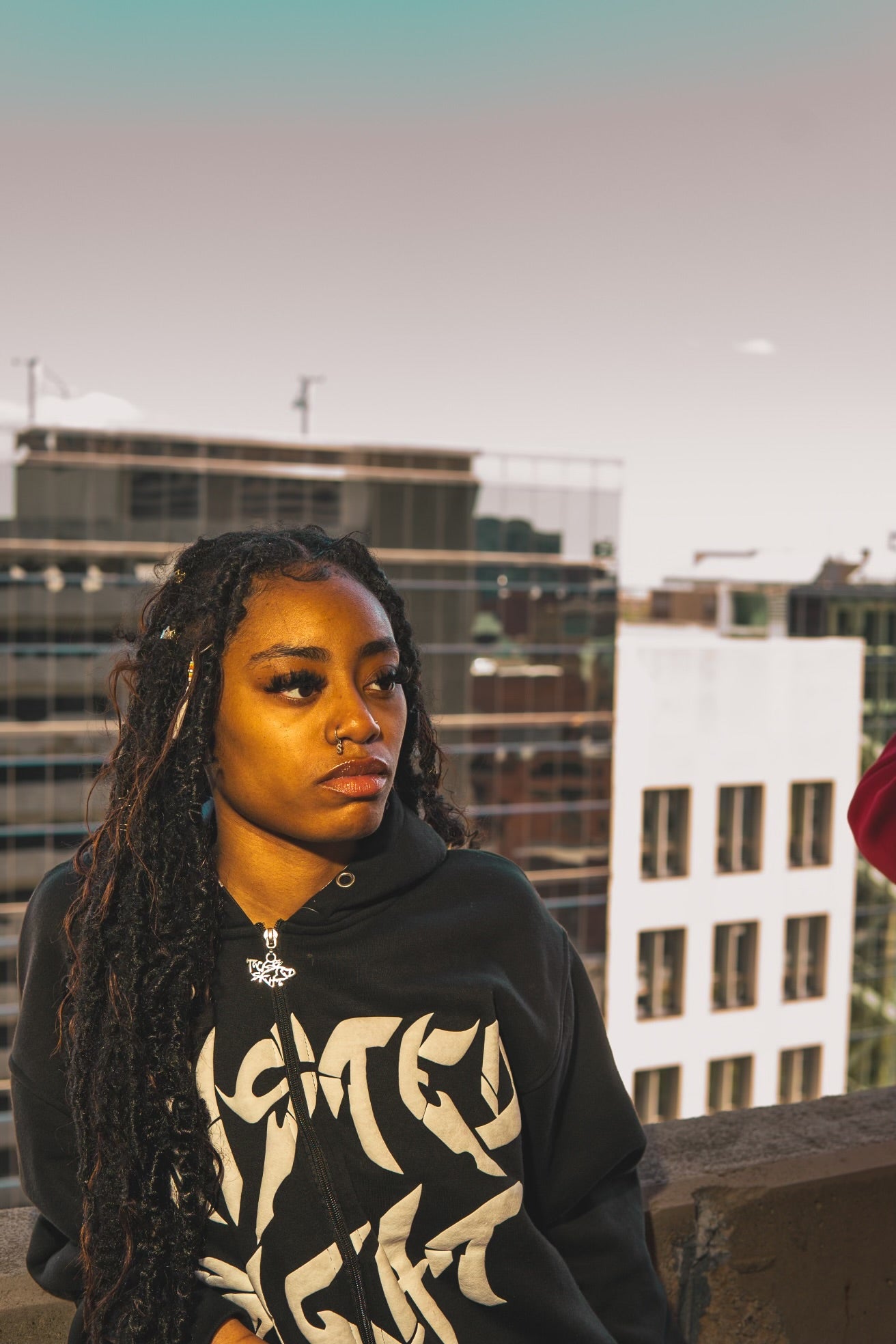 Jet Black "Twisted Sight Zip Hoodie"